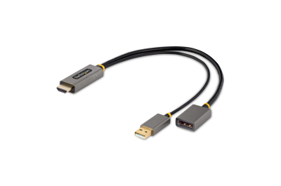 StarTech.com 30cm HDMI naar DisplayPort Adapter Kabel, Actieve 4K 60Hz HDMI 2.0 naar DP 1.2 Converter, HDR, USB Bus Powered, HDMI Bron naar DisplayPort Scherm voor Laptops/PC
