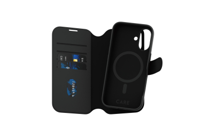 PanzerGlass CARE by ® Feature Case Tango Two-in-One Wallet w. MagSafe iPhone 16 mobiele telefoon behuizingen Hoes Zwart