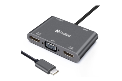 Sandberg USB-C Dock 2xHDMI+1xVGA+USB+PD