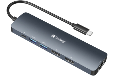 Sandberg 136-43 laptop dock & poortreplicator USB 3.2 Gen 1 (3.1 Gen 1) Type-C Grijs