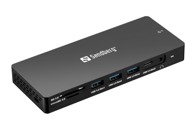 Sandberg 136-61 laptop dock & poortreplicator Bedraad USB 3.2 Gen 1 (3.1 Gen 1) Type-C Grijs