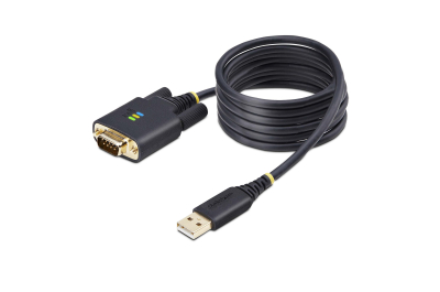 StarTech.com 2m USB naar Serieel Adapter/Converter Kabel, COM Retention, Verwisselbare DB9 Schroeven/Moeren, USB-A naar DB9 RS232, FTDI IC, ESD Besherming, Windows/macOS/Linux