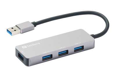 Sandberg 333-67 interface hub USB 3.2 Gen 1 (3.1 Gen 1) Type-A 5000 Mbit/s Grijs