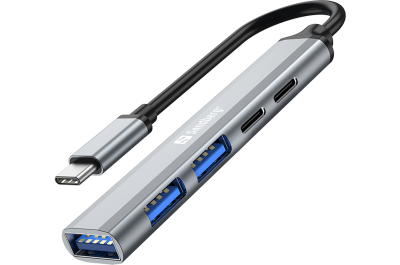 Sandberg 336-50 interface hub USB Type-C 5000 Mbit/s Grijs