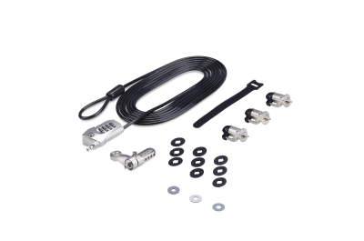 StarTech.com Kabelslot Kit voor Laptop/Desktop & Randapparatuur, Anti-diefstal Beveiligingsslot, K-Slot, 3m Stalen Kabel, 3 Apparaten, Herinstelbare 4-cijfer combinatieslot