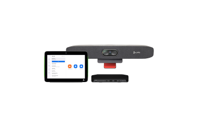 POLY Studio Small Room Bundle for Zoom Rooms: Studio R30 USB Video Bar and HP PC w/TC10 (ABB)