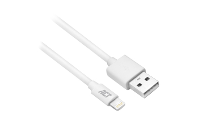 ACT USB 2.0 laad- en datakabel A male - Lightning male 1 meter, MFI gecertificeerd