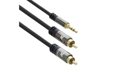 ACT 5 meter High Quality audio aansluitkabel 1x 3,5mm stereo jack male - 2x tulp male