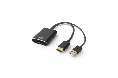 ACT AC7536 video kabel adapter 0,24 m HDMI + USB DisplayPort Zwart