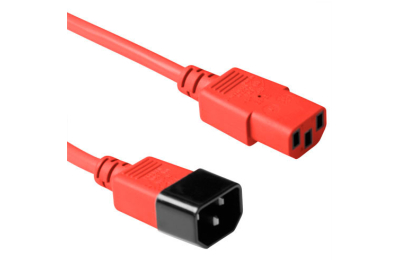 ACT Netsnoer C13 - C14 rood 3 m