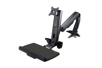 StarTech.com Zit Sta Monitor Arm - Verstelbare Sit-Stand Bureau Arm voor Single 27" Display - VESA Mount - Ergonomisch Full Motion Statafel Converter met Keyboard Tray