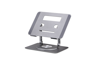 StarTech.com Draaibare Laptopstandaard, 360 Roterende Laptophouder voor Computer, Verhoogd plateau met Verstelbare Kanteling, Max 5kg, Aluminium