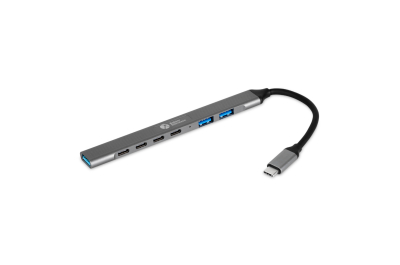 BakkerElkhuizen USB-C Hub 7-in-1 (3A+4C), 7 aansluitingen, stijlvol design, flexibele kabel en hij blijft zelfs koel tijdens intensief gebruik.