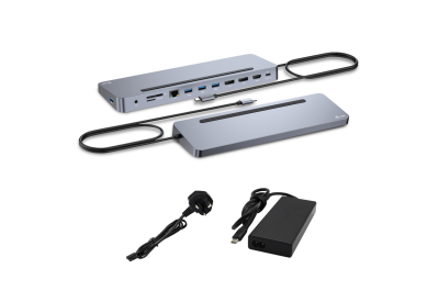 i-tec USB-C Metal Ergonomic 3x 4K Display Docking Station with Power Delivery 100 W + Universal Charger 100 W