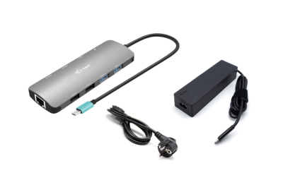 i-tec Metal USB-C Nano 2x Display Docking Station with PD 100 W + Charger 100W