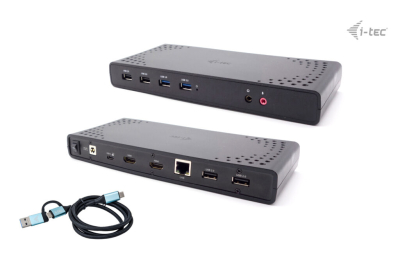 i-tec USB 3.0 / USB-C / Thunderbolt Dual Display Docking Station + Power Delivery 100W
