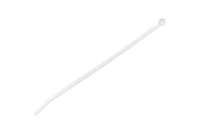 StarTech.com 25 cm Witte Kabelbinders 4 mm Breed, 68 mm Bundeldiameter, 22 kg Treksterkte Zelfsluitende Snelbinders uit Nylon met Gebogen Punt, 94V-2/UL Listed, 1000 stuks
