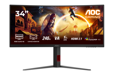 AOC G4 CU34G4Z computer monitor 86,4 cm (34") 3440 x 1440 Pixels Wide Quad HD LED Zwart, Rood