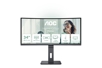 AOC CU34P3CV computer monitor 86,4 cm (34") 3440 x 1440 Pixels UltraWide Quad HD LED Zwart