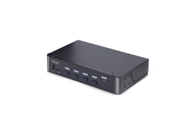 StarTech.com 4-Port DisplayPort KVM Switch, 8K 60Hz / 4K 144Hz, Single Display, DP 1.4, 2x USB 3.0 Ports, 4x USB 2.0 HID Ports, Drukknop & Hotkey Schakelaar, TAA Compliant, OS Onafhankelijk, Metalen Behuizing