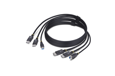 StarTech.com 1,8m Dual DisplayPort en USB 5Gbps KVM Kabel, 4K 60Hz, HDR10, DP 1.2 en USB Combo Kabel voor Dual Monitor KVM Switches