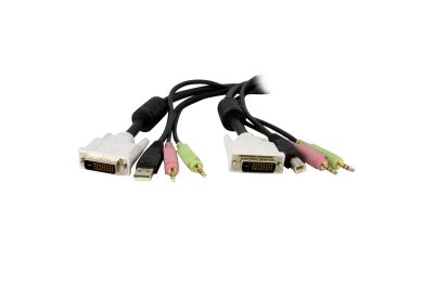StarTech.com 1,80m 4-in-1 USB Dual-Link DVI-D KVM-switch Kabel met Audio en Microfoon
