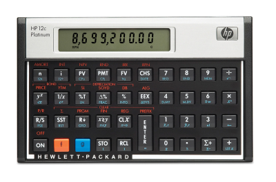 HP 12c calculator Desktop Financiële rekenmachine Aluminium, Zwart