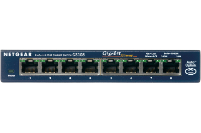 NETGEAR ProSAFE Unmanaged Switch - GS108GE - Desktop - 8 Gigabit Ethernet poorten 10/100/1000 Mbps