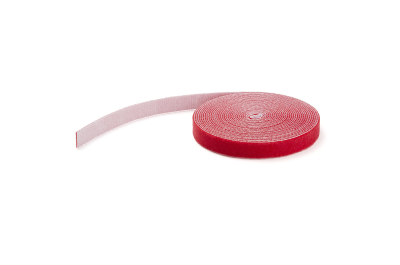 StarTech.com 15m Bulk Rol Klittenband - Op Maat te Knippen Herbruikbare Kabelbinders - Industriële Klitband Tape - Zelfklevende Klittenband Tyrap Strips - Rood