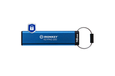 Kingston Technology IronKey 16GB Keypad 200, FIPS 140-3 Lvl 3 (aangevraagd) AES-256 versleuteld