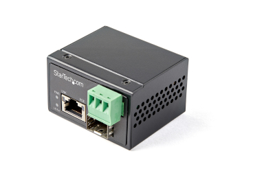 StarTech.com PoE+ Industrial Glasvezel naar Ethernet Media Converter 30W SFP naar RJ45 Single Mode/Multi Mode Gigabit Fiber naar Koper Compact design IP-30/ -40 tot +75°C