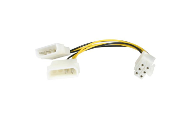 StarTech.com 15 cm LP4 naar 6-polige PCI Express videokaart-voedingskabeladapter