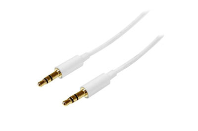 StarTech.com 1 m witte Slim 3,5 mm stereo/audiokabel M/M