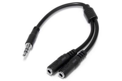 StarTech.com Slanke Stereo Splitterkabel Y-adapter 3,5mm Mannelijk naar 2x 3,5mm Vrouwelijk