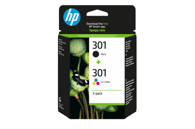 HP 301 originele zwarte/drie-kleuren inktcartridges, 2-pack