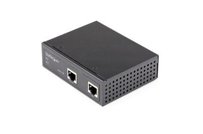 StarTech.com Industrial Gigabit Ethernet PoE Injector 30W 802.3at PoE+ Midspan 48V-56VDC DIN Rail Power Over Ethernet Injector Adapter -40°C to +75°C Camera's/Sensoren/WiFi APs