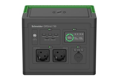 APC SE OffGrid Portable Power Station 730 - Li-Ion accu, LCD, 2x stopcontact, 3x USB-A, 2x USB-C, 3x 12V, draadloze lader