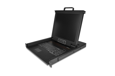 StarTech.com KVM Rack Console, Single Port VGA KVM met 17" LCD Scherm voor Server Rack, Complete Universele 1U LCD KVM Lade met Kabels en Toebehoren, USB Support, 50000 MTBF, QWERTY Keyboard