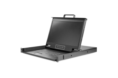 StarTech.com Single Port KVM Rack Console, HD 1080p, KVM Switch met 17" LCD Scherm voor Server Rack, Universele 1U LCD KVM Lade met Kabels & Hardware, USB Ondersteuning, 50000 MTBF, QWERTY Keyboard