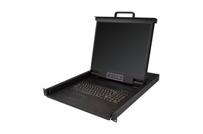 StarTech.com Single Port KVM Rack Console, KVM Switch met 19" LCD Scherm voor Server Rack, Universele 1U LCD KVM Lade met Kabels en Toebehoren, USB Ondersteuning, 50000 MTBF, QWERTY Keyboard