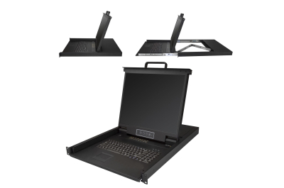StarTech.com 16 port KVM Rack Console met 1,8m Lange Kabels, Geïntegreerde KVM Switch met 19" LCD Scherm, Universele 1U LCD KVM Console, OSD KVM, Duurzaam 50000 MTBF, USB + VGA Support, QWERTY Keyboard