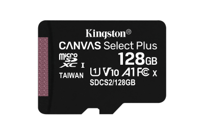 Kingston Technology 128GB micSDXC Canvas Select Plus 100R A1 C10 enkel pakket zonder ADP