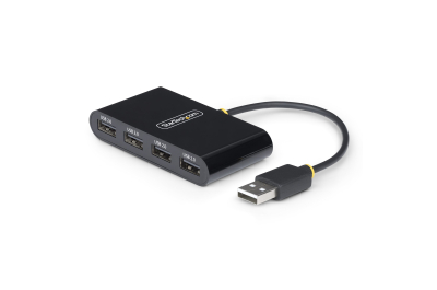 StarTech.com 4-Port USB 2.0 Hub, USB Bus Powered, Compacte Travel USB Hub, USB 2.0 Splitter, Multi-Port Mini USB Hub, 480Mbps, Overspanningsbeveiliging (OCP)