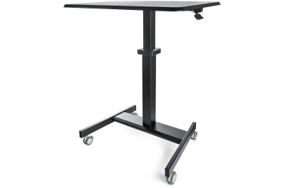 StarTech.com Mobiel Bureau Ergonomisch Zit-Sta Computermeubel op Wielen One Touch verstelbare Mobiele Werkplek Bureautafel op Wielen voor Computer/Laptop ideaal voor Onderwijs