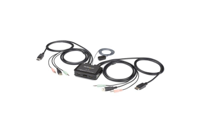 StarTech.com 2-poorts USB 4K 60Hz DisplayPort KVM switch met geïntegreerde kabels