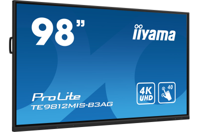 iiyama TE9812MIS-B3AG beeldkrant Kiosk-ontwerp 2,49 m (98") LCD Wifi 400 cd/m² 4K Ultra HD Zwart Touchscreen Type processor Android 11 24/7