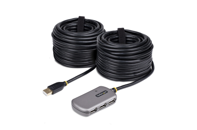 StarTech.com USB Extender Hub, 24m USB 2.0 Verlengkabel met 4-Port USB-A Hub, Actieve/Bus Powered USB Verlenger/Repeater Kabel, Inclusief Optionele 10W Power Supply, 480Mbps, ESD Bescherming