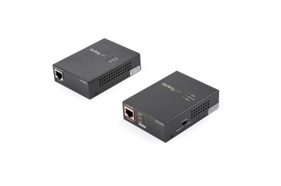 StarTech.com 1 Port Gigabit PoE Injector & Splitter Kit, 60W High Power over Ethernet Injector 100m/12-24V DC Splitter 802.3bt Midspan Single Port Ultra PoE LAN/RJ45 Security/Monitoring