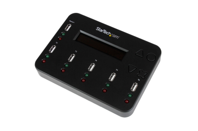 StarTech.com Standalone 1 naar 5 USB Thumb Drive Cloner en Wisser, Multiple USB Flash Drive Kloner,System/File/Whole-Drive Copy aan 1.5 GB/min, Single en 3-Pass Erase, LCD Display